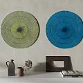 Modern Round Frame Painting Round Hanging Painting 3d model