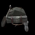 Gray Canvas Backpack With Leather Straps And Vintage Design For Outdoor Use