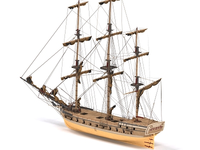 Ancient Sailing Wooden Ship Merchant Ship Warship Pirate Ship Building Ship 3d model