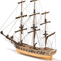 Ancient Sailing Wooden Ship Merchant Ship Warship Pirate Ship Building Ship 3d model