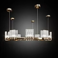 Modern Crystal Chandeliers With Various Designs Golden Frames And Transparent Crystals 3d model