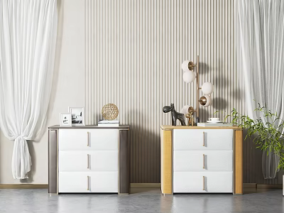 Modern bedside table bedside table combination 3d model