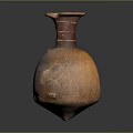 Ancient Patterned Terracotta Vase With Curved Neck And Decorative Motifs For Daily Use