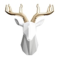 White Deer Head Art Wall Decoration 3d model