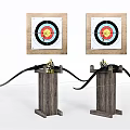 Archery Sports Equipment With Wooden Stands Crossbows And Targets For Training Practice