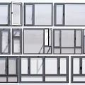Multiple Window Styles With Different Frame Designs And Glass Panels 3d model