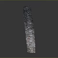 Plant Fossil Embedded Transparent Crystal Bar with Colorful Textures on Dark Background