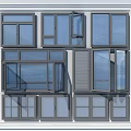Modern Multiple Casement Windows Design With Various Opening Styles And Glass Panels
