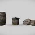 Agricultural Equipment Rustic Wooden Barrel Bucket and Box for Farming Storage