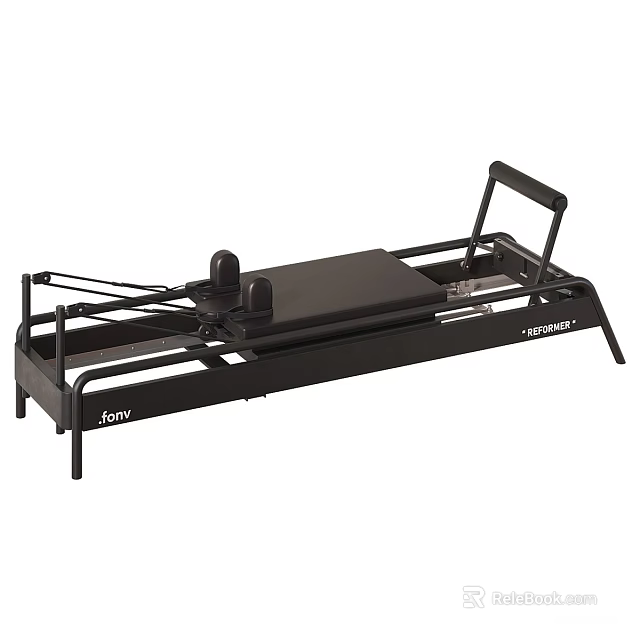 Black JORY Pilates Reformer Fitness Exercise Machine For Home Gym Workout 3d model 