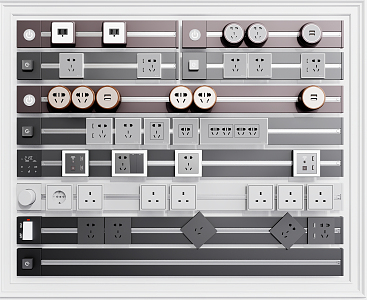 Modern Socket Switch Socket Mobile Rail Socket 3d model