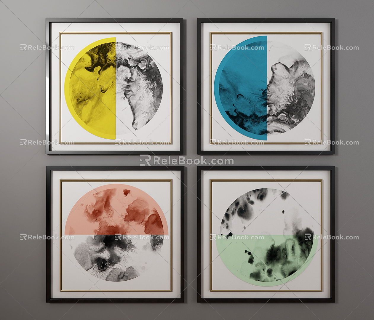 Modern abstract painting 3d model