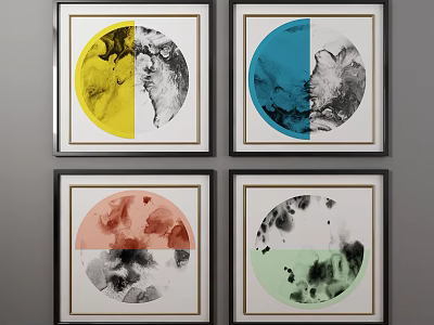 Modern abstract painting 3d model