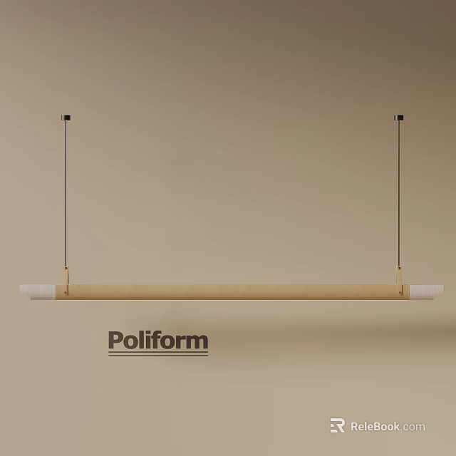 Elegant Modern Poliform Linear Pendant Light with Streamlined Design for Modern Home Decor 3d model