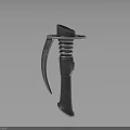 Metal Mechanical Component With Curved Hook Spring And Shiny Surface Industrial Design