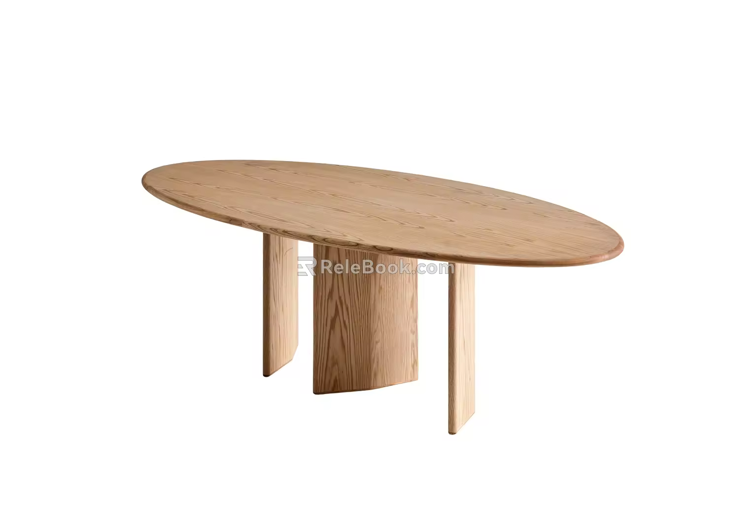 Nordic Style Solid Wood Dining Table Silly Style Original Wood Conference Table Italian Style Minimalist Desk Simple Oval Long Table 3d model