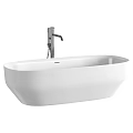 Stylish White Freestanding Bathtub With Faucet 3d model