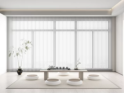 New Chinese Tea Room Tatami Tea Room 3d model
