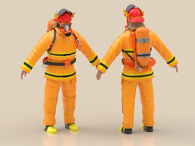 fireman man fireman firefighter 3d model