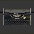 Old Fashioned Vintage Classic Typewriter Equipment With Metal Keyboard And Roller Design
