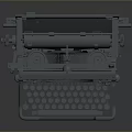 typewriter old typewriter antique typewriter classical typewriter english typewriter game item 3d model