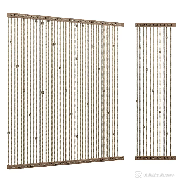 Stylish Modern Background Wall Design With Vertical Lines And Decorative Dots 3d model 