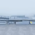 Urban Road Facilities With Accessible Steps Handrails And Platforms Design 3d model