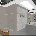 Modern Clothing Store Interior With Clothing Racks Dresses Display White Counter Lighting And Brand Logo