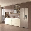 Modern Kitchen Buffet Sideboard Cabinet With Wooden Frame White Drawers And Glass Door Storage
