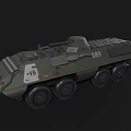 Green Wheeled Military Tank Featuring NB Marking And 889 Number Design