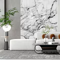 Modern sofa coffee table combination 3d model