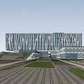 modern office building multi-storey office building 3d model