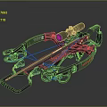 Black Tactical Compound Bow With Scope And Modern Hunting Design 3d model