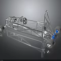 Silver Metal Race Car Chassis Frame With Four Wheels And Steering Wheel