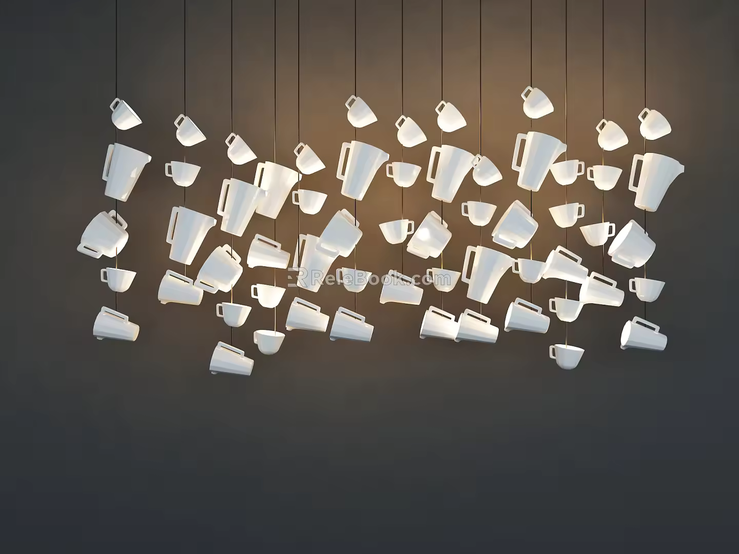 Nordic shaped chandelier 3d model