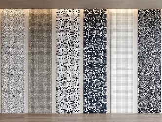 Modern mosaic background wall mosaic wall mosaic tile black and white mosaic tile black mosaic tile black mosaic tile white mosaic tile 3d model