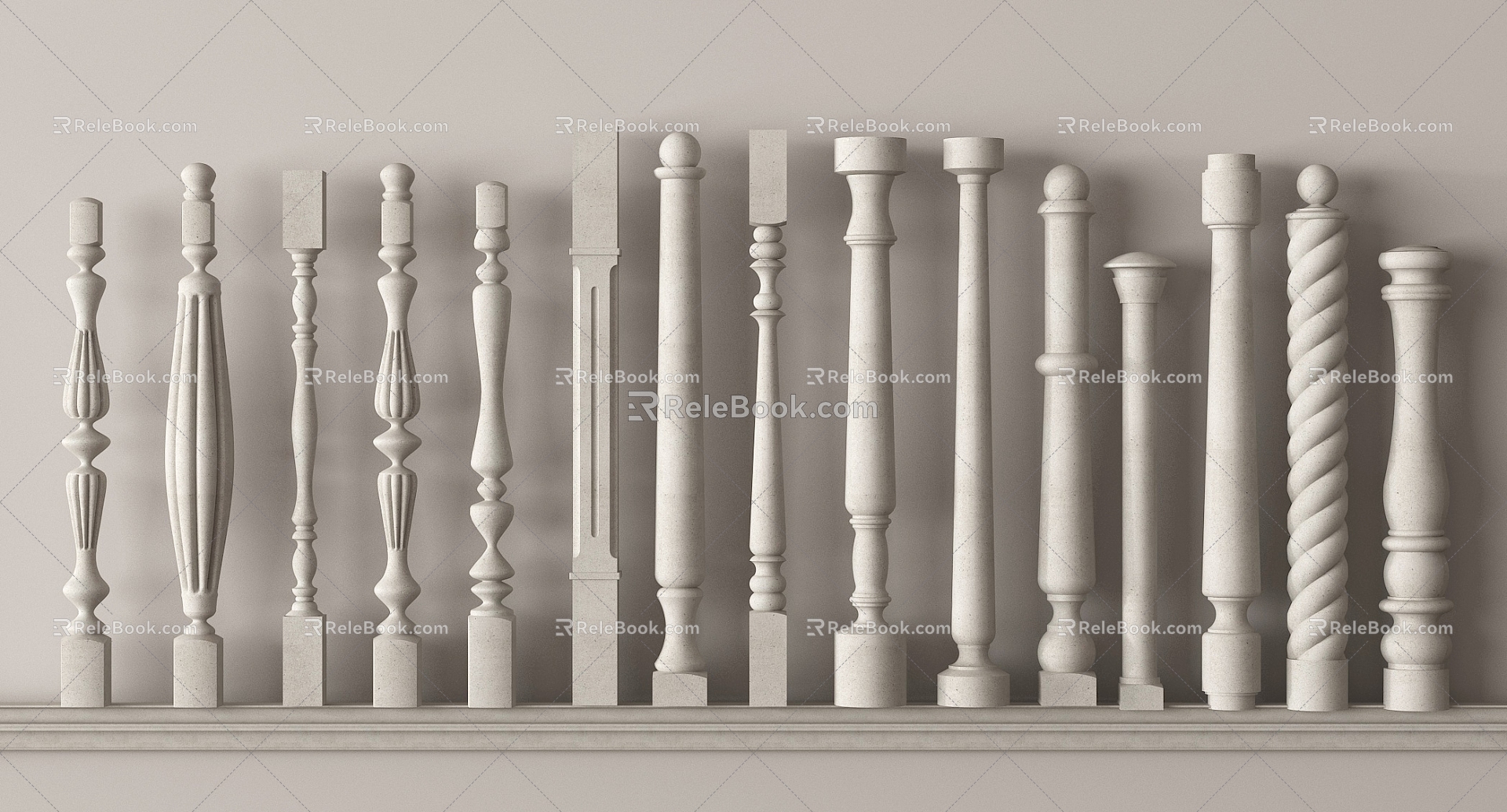 Jane's vase railing stair guardrail vase column handrail 3d model