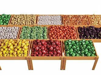Modern Vegetable Supermarket Vegetable Fruit Combination 3d model