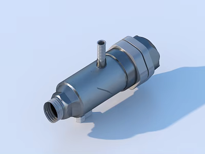 Stainless Steel Industrial Component With Threaded End And Cylindrical Design 3d model