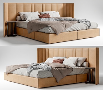 Double bed SU model 3d model