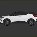 Toyota SUV With White Body Black Roof And Modern Stylish Design