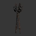Primitive Weapons With Stone Heads And Metal Rods Crossed Design Handcrafted Ancient Battle Tools