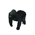 Detailed Realistic Gorilla 3D Model in Standing Pose on Gray Background 3d model