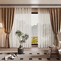 Vintage Middle Ancient Curtain Window Screen Fabric Curtain Gauze Curtain Door Curtain Roller Curtain 3d model