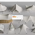 Various Styles of Outdoor Tents with Unique Structures and Canvas Material