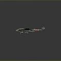 Military Aircraft Weapon Model With Green Body Red Round Insignia Four Propellers And Twin Tail