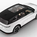 White Modern SUV With Sleek Exterior LED Headlights And Light Brown Seats