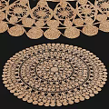 Woven Square Carpet With Intricate Geometric Pattern And Natural Fiber Texture