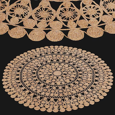 Woven Square Carpet With Intricate Geometric Pattern And Natural Fiber Texture 3d model