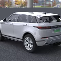 White SUV Car Front View With Modern Grille And Headlights Design 3d model